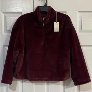 a new day Deep Burgundy Puffer Coat